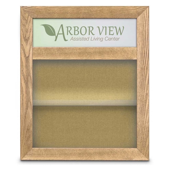 United Visual Products Outdoor Enclosed Combo Board, 42"x32", Bronze Frame/Burgundy & Burgundy UVCB4232ODBZ-BURGUN-DBURGU - main